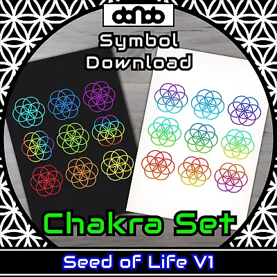 Buy Seed Of Life V1 Chakra Set - Symbol - SVG PNG JPG PDF PSD AI EPS [2D Download] • 2.71£