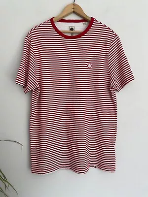 Buy Pretty Green Red And White Striped Oversized T Shirt, 100% Cotton, Size M (12) • 14.99£