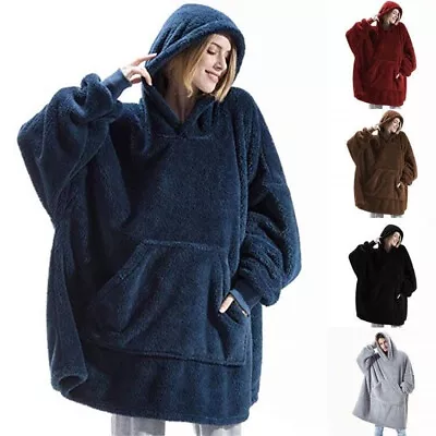 Buy Oversized Hoodie Blanket Big Hooded Ultra Plush Giant Sweatshirt Blanket UK • 10.44£