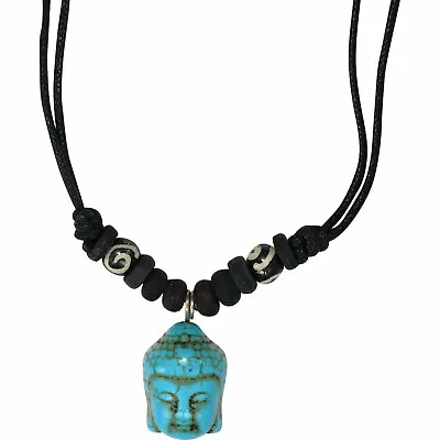 Buy Buddha Pendant Black Cord Necklace Chain Mens Womens Boys Girls Ladies Jewellery • 4.50£