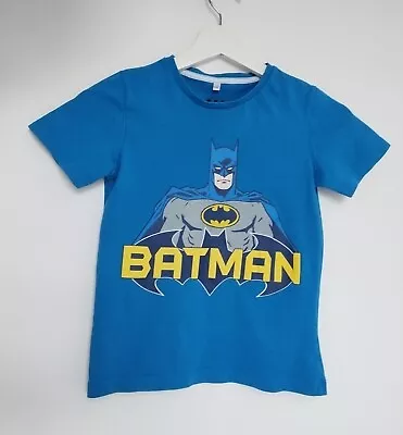 Buy C&A Blue Batman Boy's T-shirt With Batman & Written Print Children Top Ages 7-8Y • 1.99£