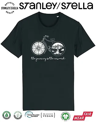 Buy Mens Cycling T-Shirt - The Journey Is The Reward Exploring - Cyclist Gift Biking • 8.99£