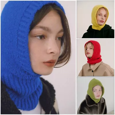 Buy Warm Snood Collar Windproof Balaclava Hat Hooded Scarf Knitted Hat Beanie Cap • 8.73£