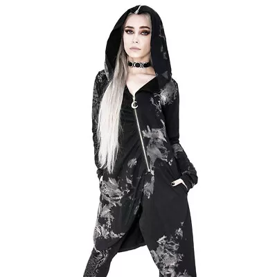 Buy Restyle - Asymmetric Acid Wash Drapped Hoodie / Goth Fashion, Witchy,  • 64.95£