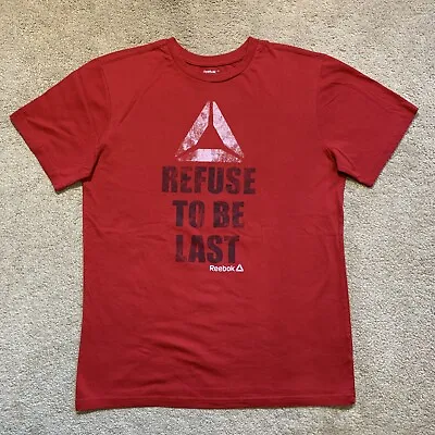 Buy Reebok REFUSE TO BE LAST Wicking SS T Shirt Tee RED BLACK WHITE BOYS XL MSRP $25 • 7.06£
