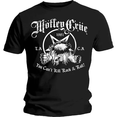 Buy Officially Licensed Motley Crue You Can't Kill Rock & Roll Mens Black T Shirt • 14.50£