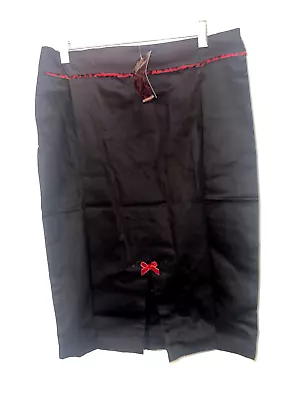 Buy Lucky 13 Apparel Skirt Womens Medium Black Pencil Bow Tie Slip Rockabilly • 10.39£