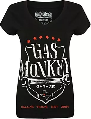 Buy GAS MONKEY GARAGE-WRENCH SHIELD (BLACK) - XXL T-Shirt NEW • 21.67£