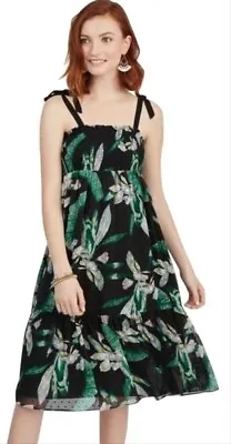 Buy Stella & Dot Lizzie Botanical Dress In Black And Green / Skirt Size XS • 31.85£