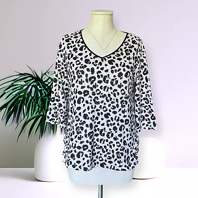 Buy KATE SPADE Leopard Top Lounge Sleepwear Blouse Half Sleeve Tee V-Neck Pink Small • 16.26£