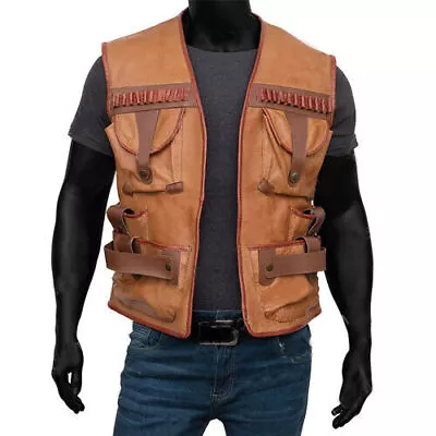 Buy Crocodile Dundee Paul Hogan Leather Vest With Free Shipping • 69£