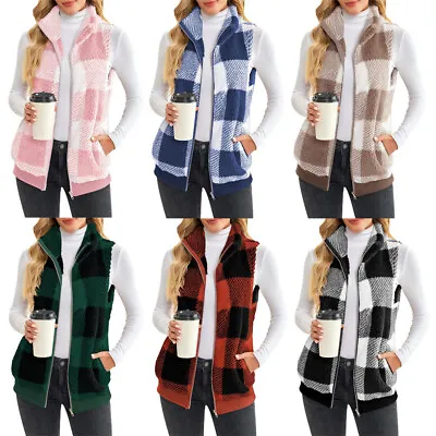 Buy Women Winter Sleeveless Fleece Fur Coat Waistcoat Gilet Jacket Vest Body Warmer • 18.59£