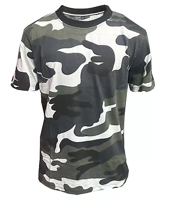 Buy Mens Camouflage Shirt Short Sleeve Tshirt Top Military Army Combat T-shirt S 2XL • 6.79£