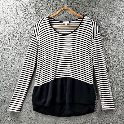 Buy WITCHERY Womens Top Size XXS Black White Stripe Stretch Knit Long Sleeve Casual • 12.61£