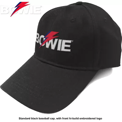 Buy David Bowie - Aladin Sane Bolt Logo CAP - Größenverstellbar Official Merch • 21.54£