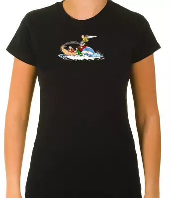 Buy Asterix & Obelix Funny Characters  3/4 Short Sleeve T Shirt Woman F064 • 9.51£