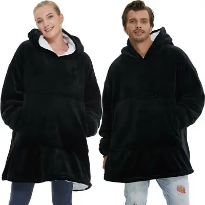 Buy Oversized Hoodie Blanket Soft Wearable Fleece Blanket Hoodie Fluffy SherpaHooded • 5.99£