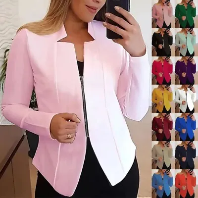 Buy Ladies Blazer Long Sleeve Business Jackets Women Casual Cardigan Jacket Work • 19.07£