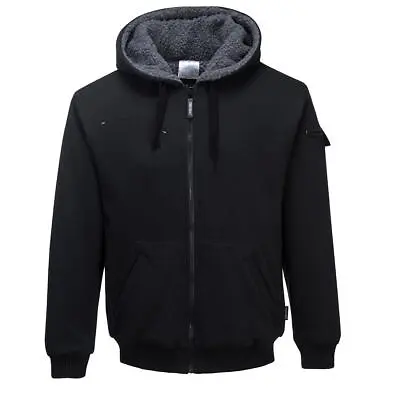 Buy Portwest Fur Lined Hoody Jacket Full Zip Hoodie Pewter Jacket - KS32 • 35£