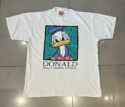 Buy Mickey Inc Donald Duck T-shirt Walt Disney World Size L Vintage 90s • 29.99£