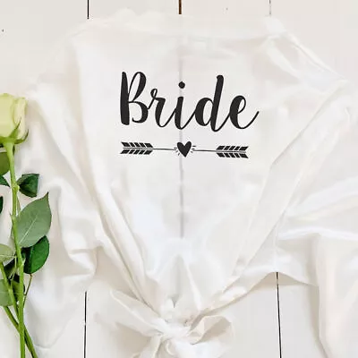 Buy Personalised Pyjamas Gown Robe V Neck Bridesmaid Bride Kimono Satin Wedding Day • 8.31£
