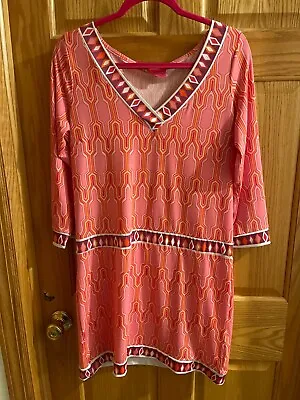Buy Macbeth Collection By Margaret Josephs Pink Geometric Shift Dress, Size L • 14.17£