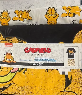 Buy Garfield The Cat Men's Pyjama Set X Primark 100% Cotton Size XL New Tag • 19.99£