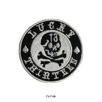 Buy Lucky 13 Circle Biker Logo Patch Iron On Sew On Embroidered Patch For Shirts • 2.49£