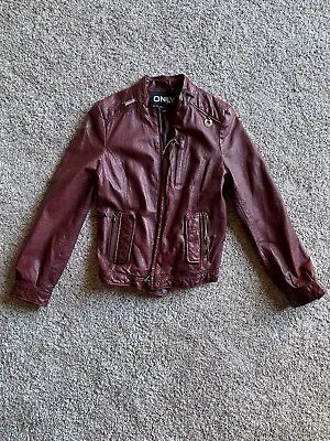 Buy ONLY  Wilsons Red Leather Jacket Size L Dark Red • 28.95£