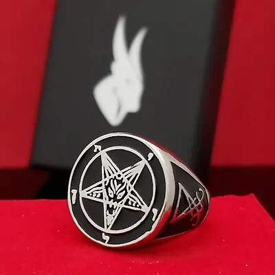 Buy Sigil Of Baphomet Ring Church Of Satan Goth Punk Occult Satanism Size 10 • 33.78£