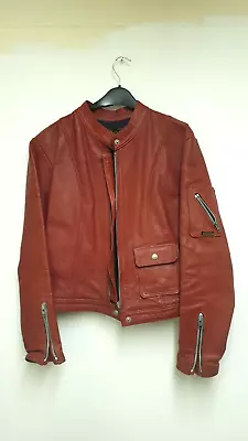 Buy St Christophe Mussidan Red Leather Motorcycle Motorbike Jacket Small See Desc • 39£