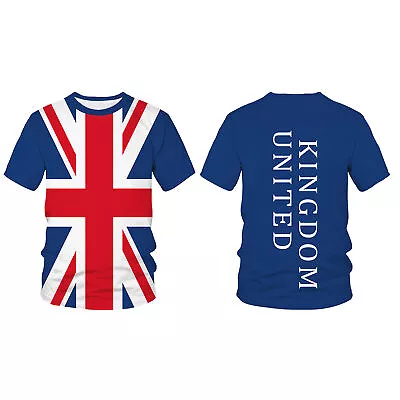 Buy Unisex Adults Union Jack T-Shirt Casual Short Sleeve British Flag Top S-6XL • 8.15£