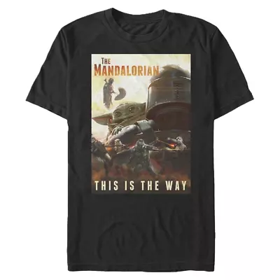 Buy Star Wars The Mandalorian The Way Poster Cotton Short Sleeve T-Shirt Black 2XL • 7.50£