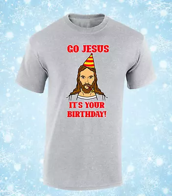 Buy Go Jesus Birthday Funny Christmas Mens T Shirt Festive Elf Xmas Top Fun Joke Fun • 7.99£