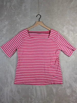 Buy Croft & BarrowShirt Womens XXL Pink Striped Soft Mid Sleeve • 3.83£