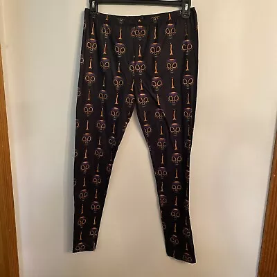Buy Poly & Stretch Apparel Skull Candle Leggings Plus Size • 16.06£