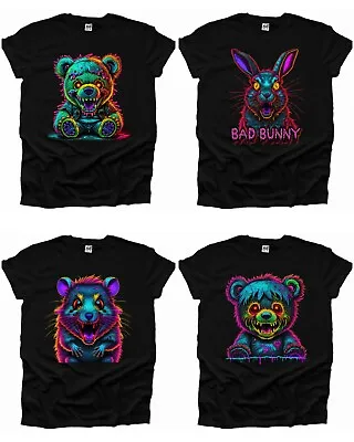 Buy Zombie Teddy Bear Rat Rabbit Gothic Horror Demon Emo Mens Tshirt Woman Unisex UK • 10.99£