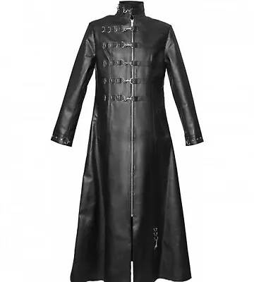 Buy Mens Gothic Style Casual Steampunk Matrix Cosplay Halloween Long Trench Coat • 149.99£
