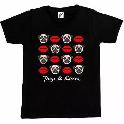Buy Pugs & Kisses Red Lipstick Lips  Kids Boys / Girls T-Shirt • 5.99£