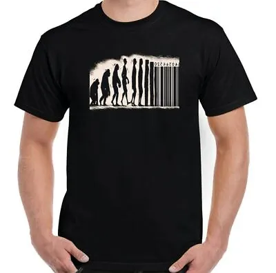 Buy Anarchy T-Shirty Barcode Evolution Mens Anti Capitalist Anarchist Anarchism Top • 9.49£