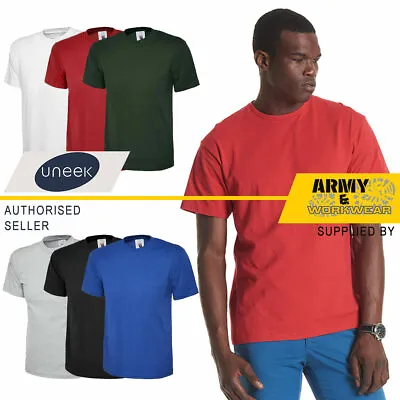 Buy Uneek Premium T-Shirt 100% Cotton Tee Shirt Top Enzyme Washed Casual Tops 200gsm • 4.99£
