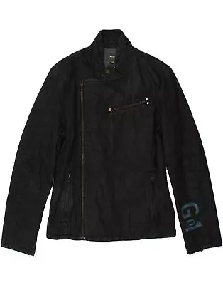 Buy G-STAR Mens Wax Denim Jacket UK 40 Large Black Cotton BN89 • 39.95£