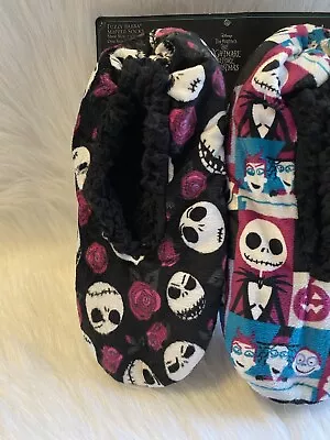 Buy Disney The Nightmare Before Christmas Slipper Socks Womens Fuzzy Babba NEW • 14.48£