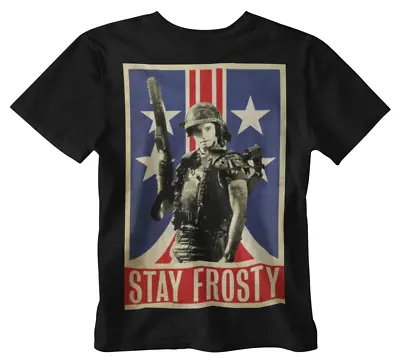 Buy Aliens T-shirt Movie White 80s Film MARINES STAY FROSTY Space Planet Retro Tee • 9.99£