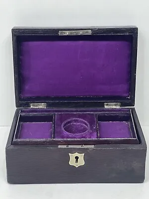 Buy Adorable Vintage Burgundy Oak Grain Leather Jewellery Box With Tray • 180£