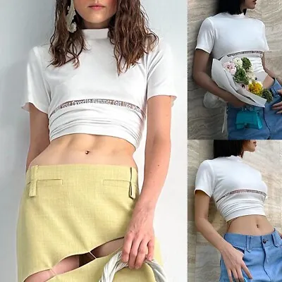 Buy Female Women Crop Top Clothes Summer 90s Baby T Shirt Y2K Fairy Grunge • 15.06£
