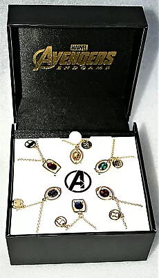 Buy Marvel Comics Avengers EndGame Infinity Stone Pendant 6 Necklace Set New MIB • 38.54£