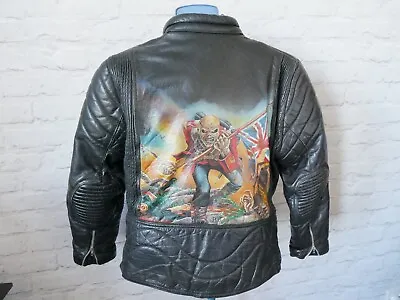 Buy Iron Maiden Custom Hand Painted Leather Biker Jacket - The Trooper • 350£