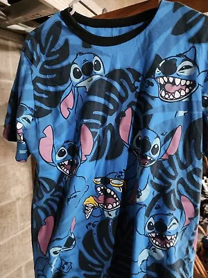 Buy Disney Lilo & Stitch All Over Print Graphic T-shirt Size Men's Small EUC • 17.26£