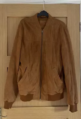 Buy Mens Asos Suede Leather Jacket Tan Brown Size Medium  • 10£